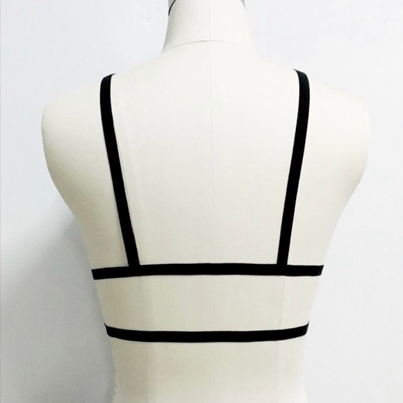 Strappy Harness Bralette in Black | Cage Bra - Picture 2 of 3
